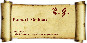Murvai Gedeon névjegykártya